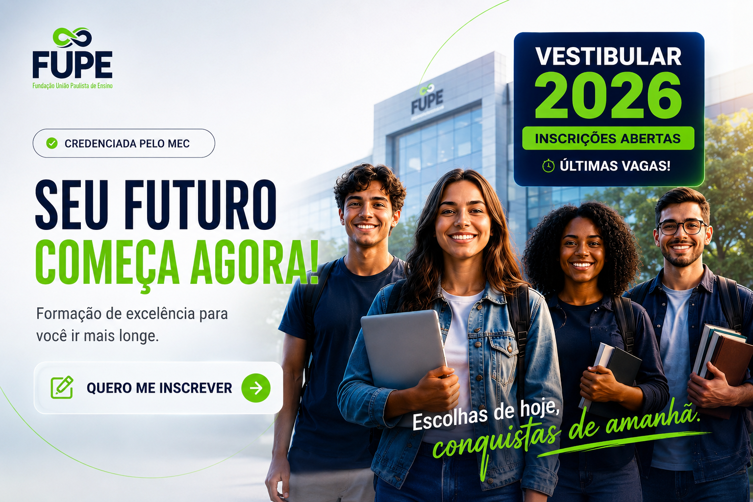 FUPE — Vestibular 2026 Inscrições Abertas